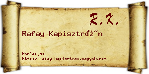 Rafay Kapisztrán névjegykártya